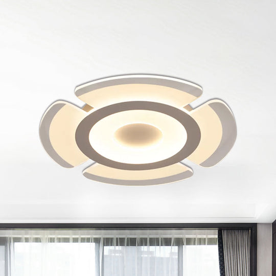 Simple Floral Acrylic Led Flush Ceiling Light - 8’/16.5’/20.5’ Wide Warm/White