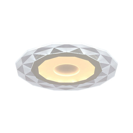 Modern Led Living Room Flush Mount Light With Diamond-Shaped Acrylic Shade -
