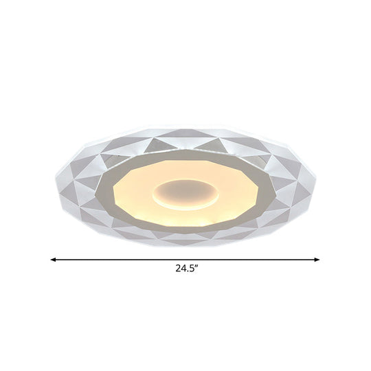 Modern Led Living Room Flush Mount Light With Diamond-Shaped Acrylic Shade -
