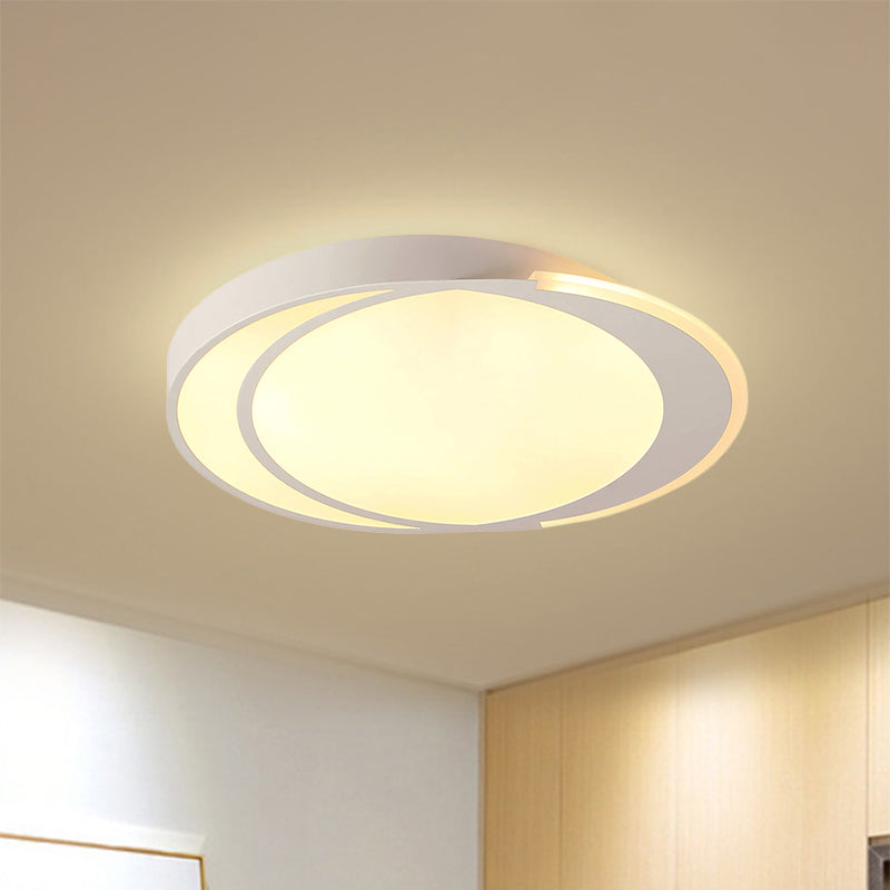 Modern Flush Mount Led Ceiling Light In White - Warm/White Lighting Square/Round Design