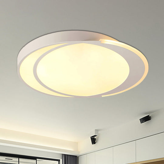 Modern Flush Mount Led Ceiling Light In White - Warm/White Lighting Square/Round Design