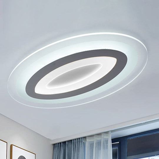 Modern Acrylic Oval Led Ceiling Light Fixture - Warm/White Multiple Sizes White / 23