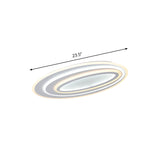 Oval Acrylic Led Flushmount Light - 19.5’/23.5’/31.5’ Wide Bedroom Ceiling Lamp In Warm/White