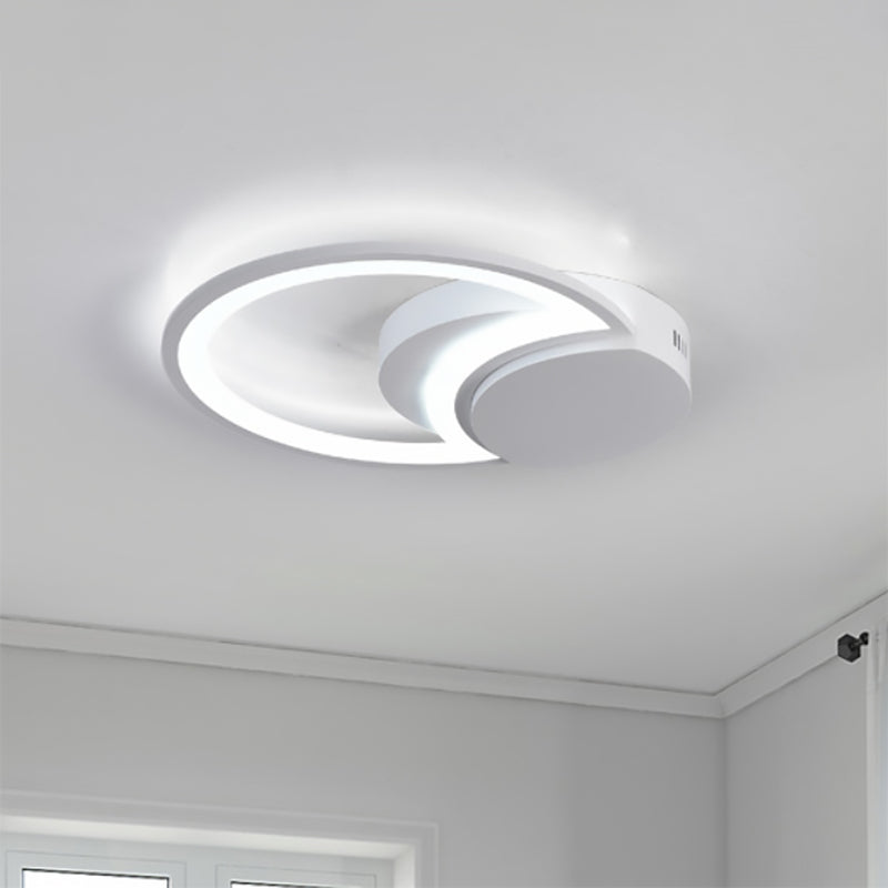 Led Bedroom Ceiling Light - 16’/19.5’/23.5’ Wide Circle Acrylic Shade In White/Black Warm/White