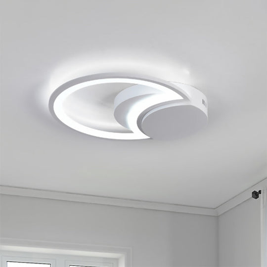 Led Bedroom Ceiling Light - 16’/19.5’/23.5’ Wide Circle Acrylic Shade In White/Black Warm/White