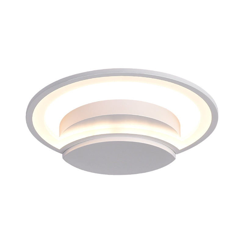Led Bedroom Ceiling Light - 16’/19.5’/23.5’ Wide Circle Acrylic Shade In White/Black Warm/White