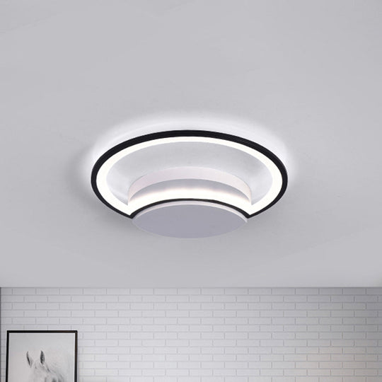 Led Bedroom Ceiling Light - 16’/19.5’/23.5’ Wide Circle Acrylic Shade In White/Black Warm/White