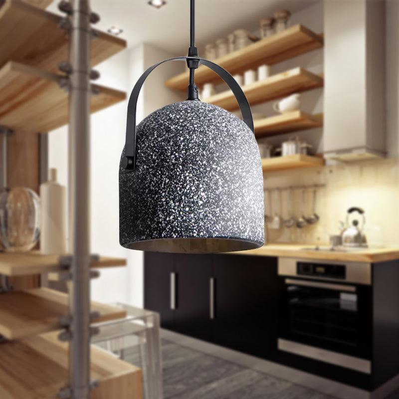 Nordic Cement Dome Pendant Light - 1-Light Black/Grey/White Hanging Design