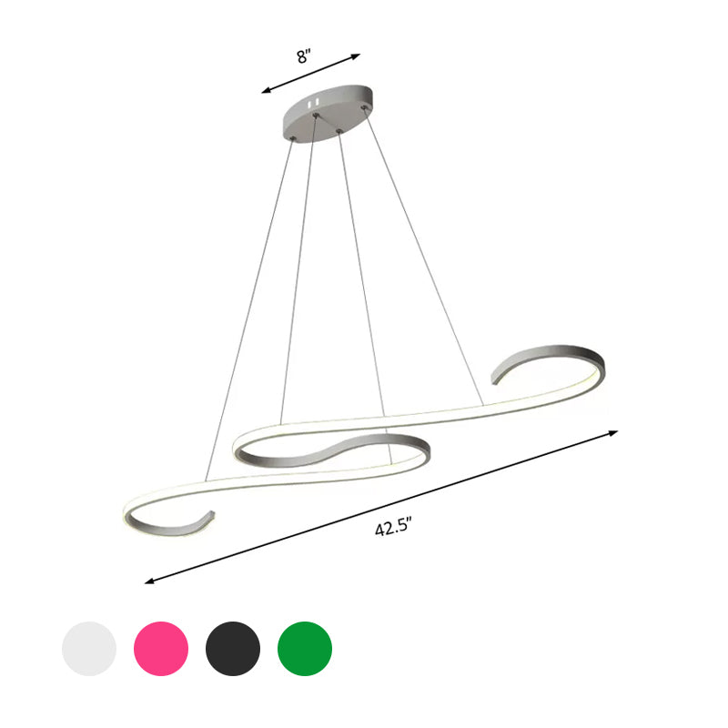Modern Nordic Led Acrylic Twist Pendant Light In Pink/Black/White - Warm/White/Natural Lighting