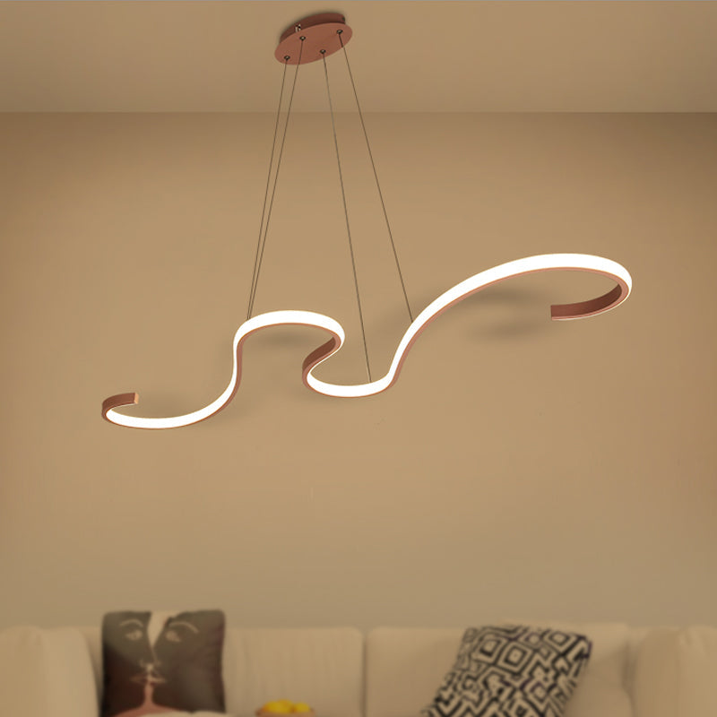 Nordic Acrylic Led Twist Pendant Light - Pink/Black/White With Warm/White/Natural Glow