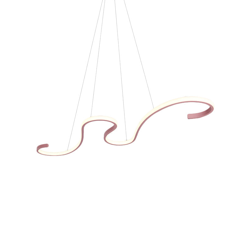 Nordic Acrylic Led Twist Pendant Light - Pink/Black/White With Warm/White/Natural Glow