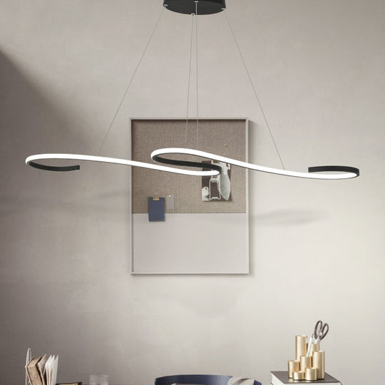 Nordic Acrylic Led Twist Pendant Light - Pink/Black/White With Warm/White/Natural Glow