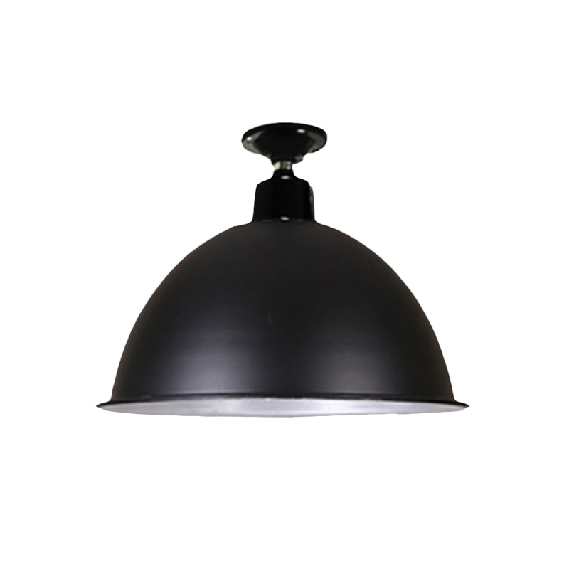 Modern Black Dome Ceiling Light For Dining Room - Loft Style 1 Head 12’/14’ Width