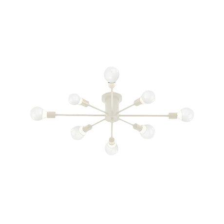 6/8 Head Retro Metal Ceiling Light Fixture - Semi Flush Mount Lighting For Bedroom In Black/White