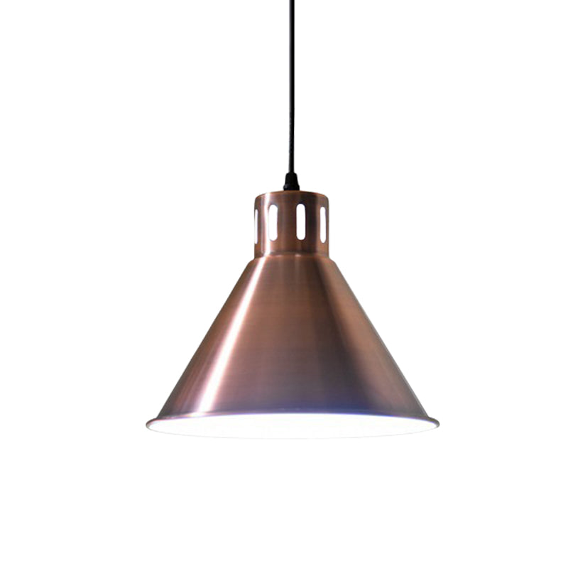 Rose Gold Farmhouse Pendant Light With Cone/Dome/Flared Shade For Restaurants