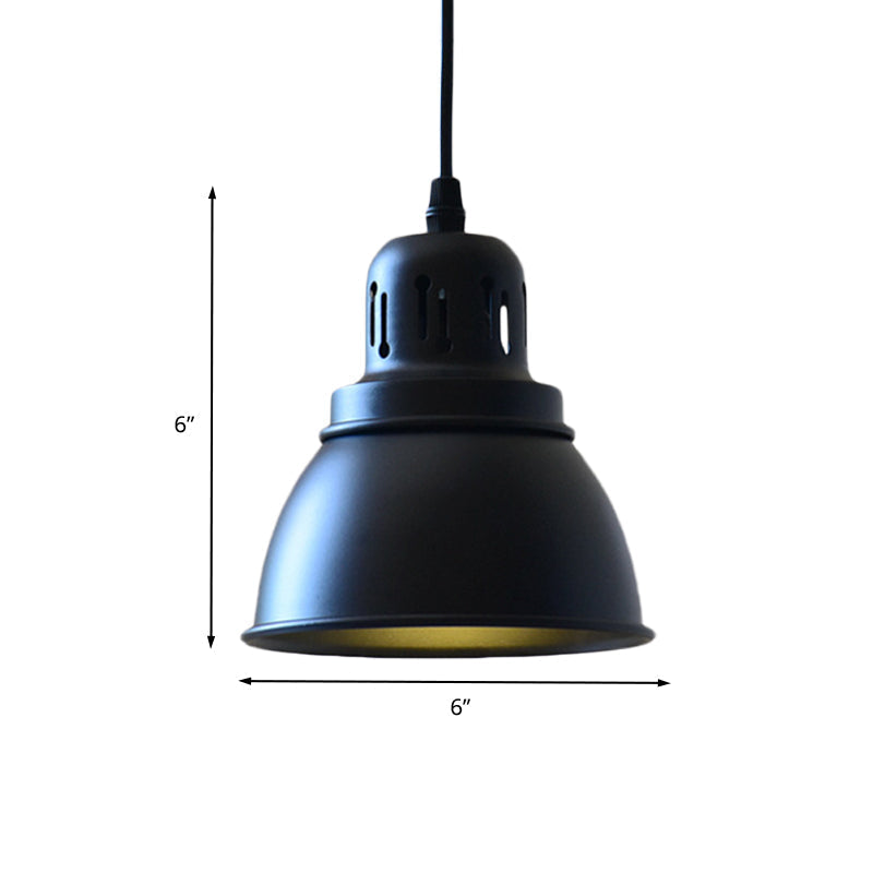 Iron Suspension Pendant Lamp With Antiqued Black Finish For Stairways 1-Bulb 3 Sizes Available