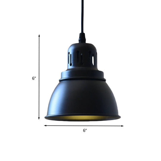 Iron Suspension Pendant Lamp With Antiqued Black Finish For Stairways 1-Bulb 3 Sizes Available