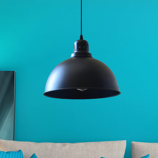 Iron Suspension Pendant Lamp With Antiqued Black Finish For Stairways 1-Bulb 3 Sizes Available