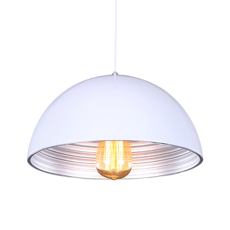 Industrial Dome Hanging Ceiling Pendant Lamp (White/Black) For Bar