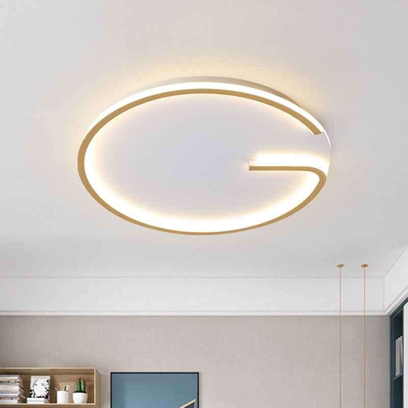 Modern White Led Flush Mount Lamp - Round Acrylic Bedroom Light 16’/19.5’ Dia G - Pattern Warm/White