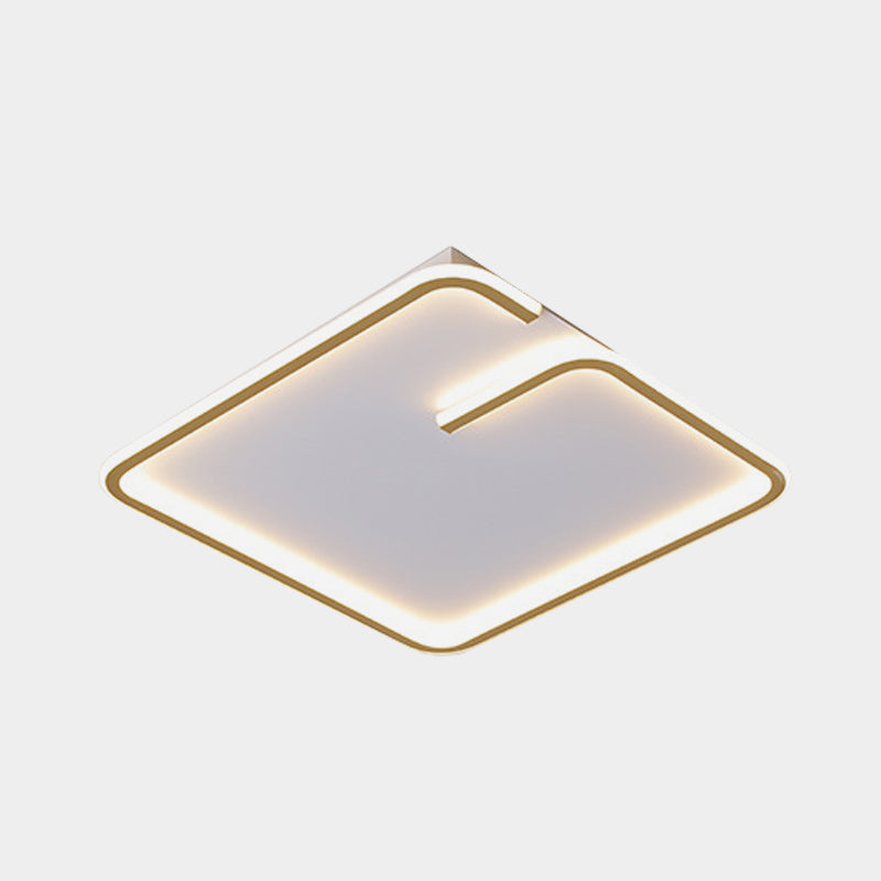 Simple Led Acrylic Flushmount Light - White Square Flush Mount Warm/White 16/19.5 Width