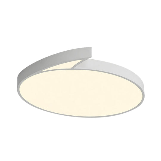 Modern Round Flush - Mount Ceiling Light - Black/White 18’/21.5’ Led Acrylic Flushmount With