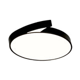 Modern Round Flush - Mount Ceiling Light - Black/White 18’/21.5’ Led Acrylic Flushmount With
