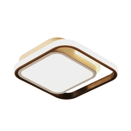 Simple Metallic Led Flush Mount Ceiling Lamp - Squared Lighting For Hallways And Corridors (Black)