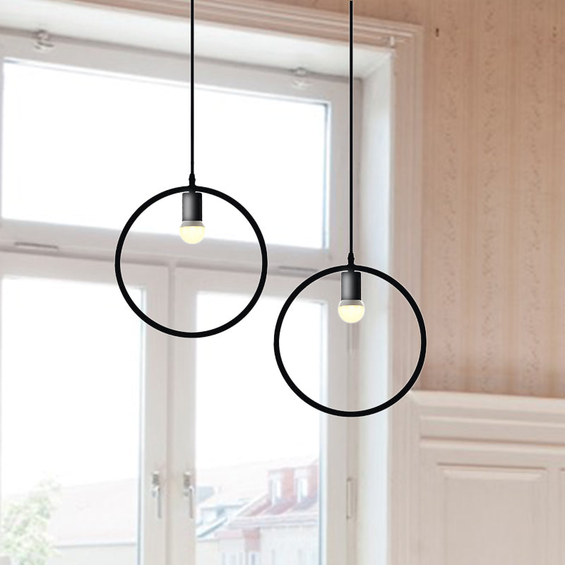 Black Metal Industrial Pendant Light With Frame Shade For Dining Room - 1 Head Ceiling Lighting /