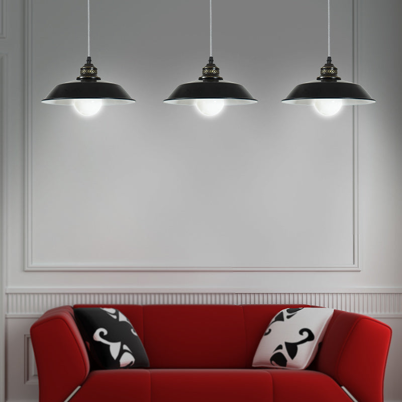 Stylish Barn Loft Ceiling Pendant Light - Metallic Black 10/14 Diameter