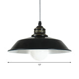 Stylish Barn Loft Ceiling Pendant Light - Metallic Black 10/14 Diameter