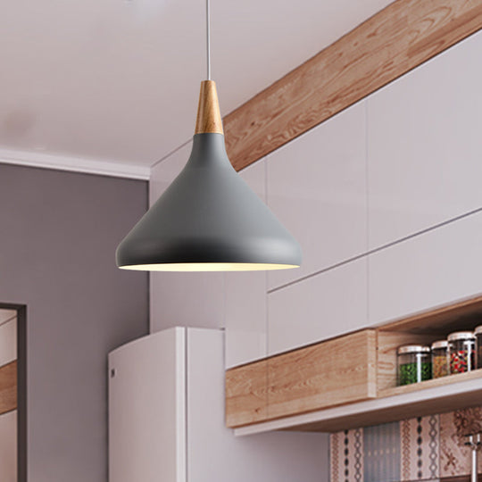 7’/11’/15’ W Cone Dining Table Pendant Light - Simple Metallic Design Adjustable Cord