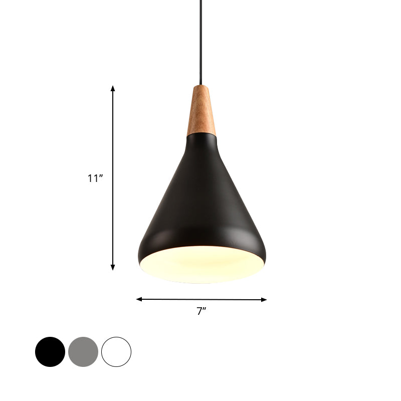 7’/11’/15’ W Cone Dining Table Pendant Light - Simple Metallic Design Adjustable Cord