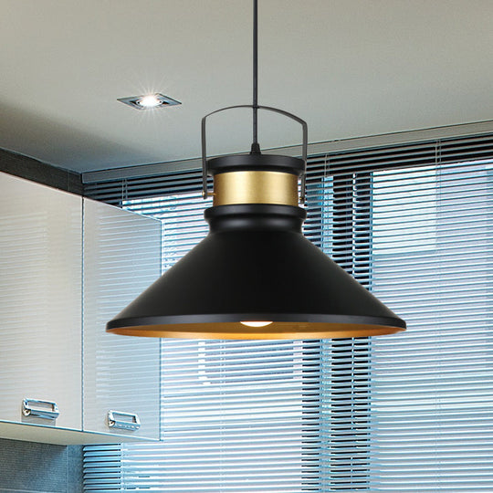 Modern Aluminum Pendant Light With Wide Flared Shade - Ideal For Industrial Dining Rooms