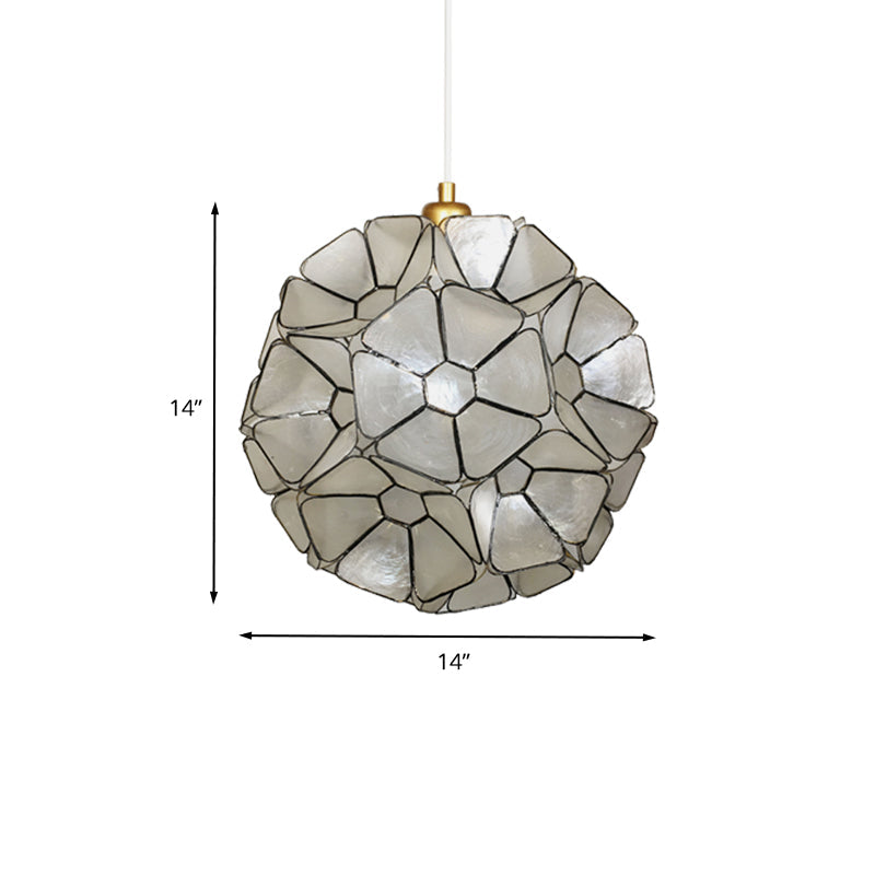 Modernist Black Blossom Pendant Light: Elegant 1-Head Shell Hanging Ceiling Lamp With Splicing