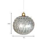Hanging Silver Sphere Pendant Lamp With Modern Shell Shade - Modernist Design
