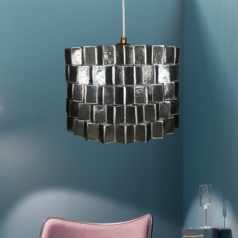 Modern Black Drum Pendant Light For Bedroom Ceiling - Sleek Shell Design With Single Head Suspension