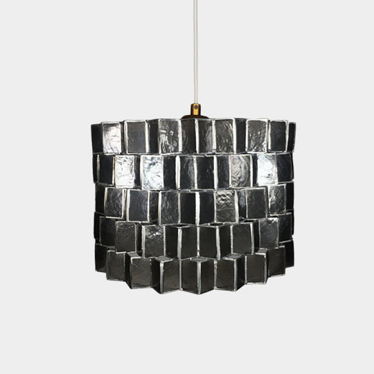 Modern Black Drum Pendant Light For Bedroom Ceiling - Sleek Shell Design With Single Head Suspension