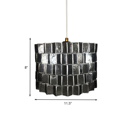 Modern Black Drum Pendant Light For Bedroom Ceiling - Sleek Shell Design With Single Head Suspension