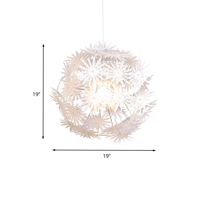 Dandelion 1-Bulb Modern Hanging Light Kit In White - Acrylic 19/23.5 Wide For Bedroom Ceiling