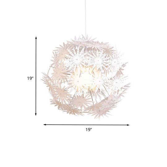 Dandelion 1-Bulb Modern Hanging Light Kit In White - Acrylic 19/23.5 Wide For Bedroom Ceiling
