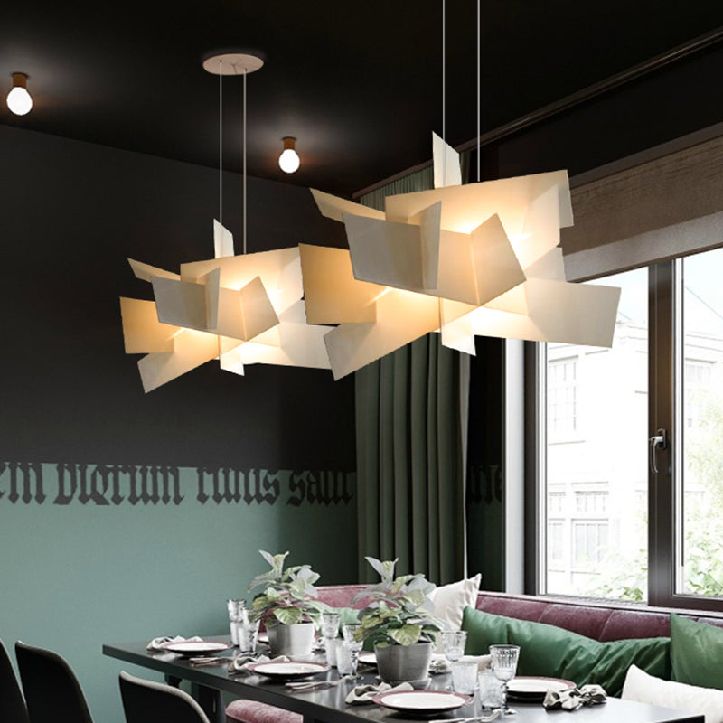 Contemporary Led Acrylic Suspension Light - White/Red Ideal For Over Dining Table White