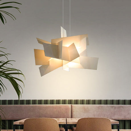 Contemporary Led Acrylic Suspension Light - White/Red Ideal For Over Dining Table