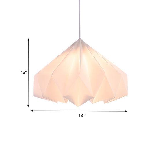 Modern White Acrylic Sinuous Cone Hanging 1-Head Pendant Lamp