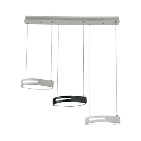 Modernist Leaf Pendant Light - Metal 3 Heads Black And White
