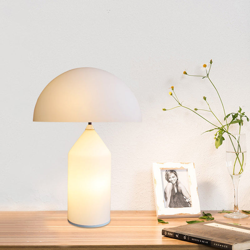 Mushroom Bedside Table Lamp - Led White Glass Minimalist Nightstand Light