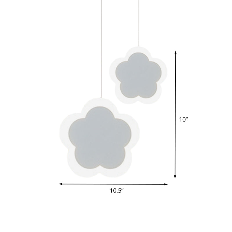 Contemporary White Led Acrylic Pendant Light - Flower Design Ceiling Suspension Lamp In Warm/White