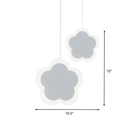 Contemporary White Led Acrylic Pendant Light - Flower Design Ceiling Suspension Lamp In Warm/White