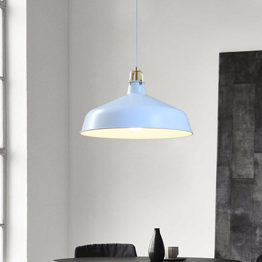 8.5’/13’ Minimalistic Dome Pendant Ceiling Light In Black/White - Metallic Finish For Living Room