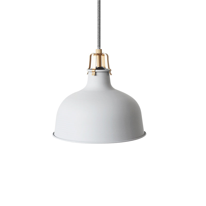 8.5’/13’ Minimalistic Dome Pendant Ceiling Light In Black/White - Metallic Finish For Living Room